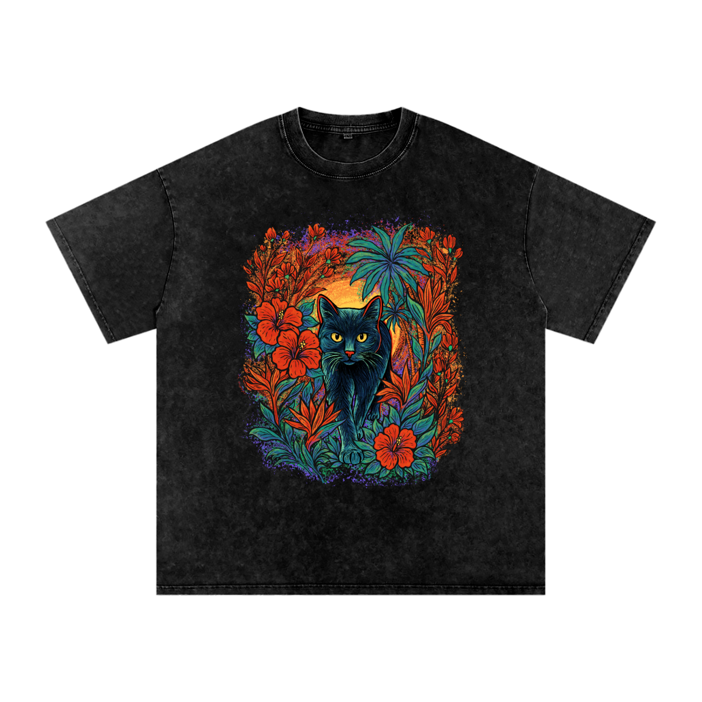 Tropic Noir Acid Wash Tee